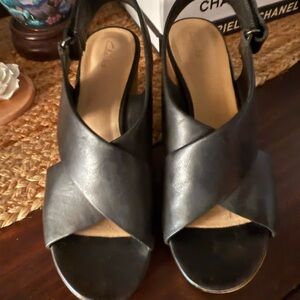 Clark’s Black Women's wedge sandals